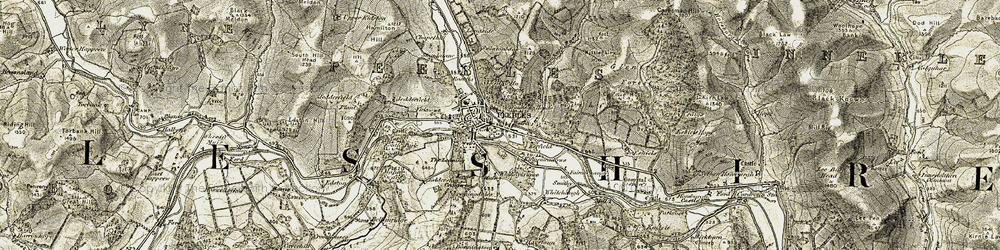 Old map of Peebles in 1903-1904