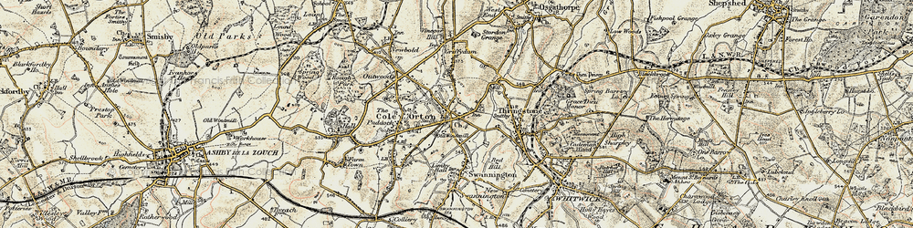 Old map of Peggs Green in 1902-1903