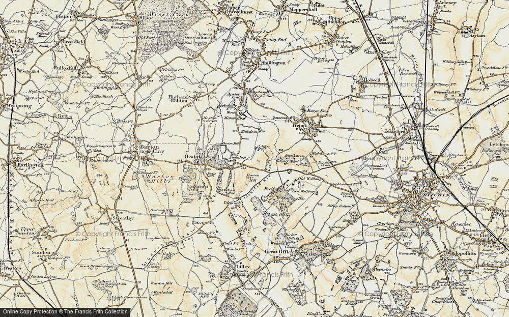 Old Map of Pegsdon, 1898-1899 in 1898-1899