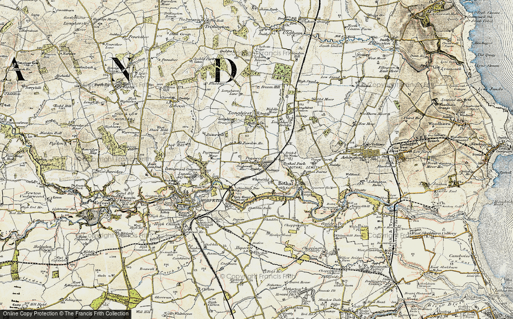 Old Map of Pegswood, 1901-1903 in 1901-1903