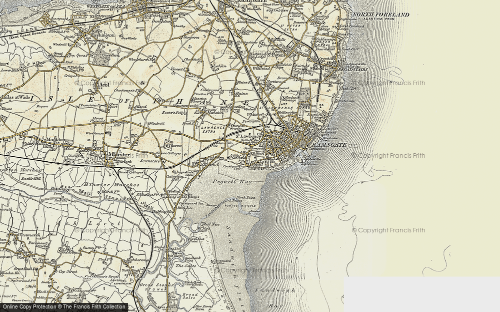 Old Map of Pegwell, 1898-1899 in 1898-1899