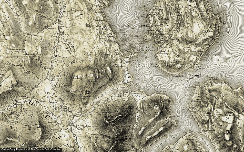 Old Map of Peinachorrain, 1908-1909 in 1908-1909