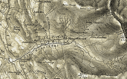Old map of Beinn an Laoigh in 1908-1909