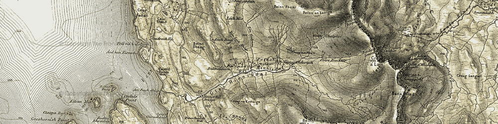 Old map of Peinlich in 1908-1909