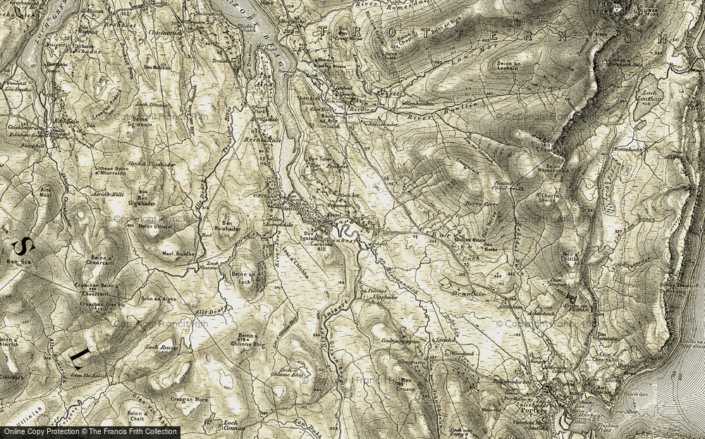 Old Map of Peinmore, 1909 in 1909