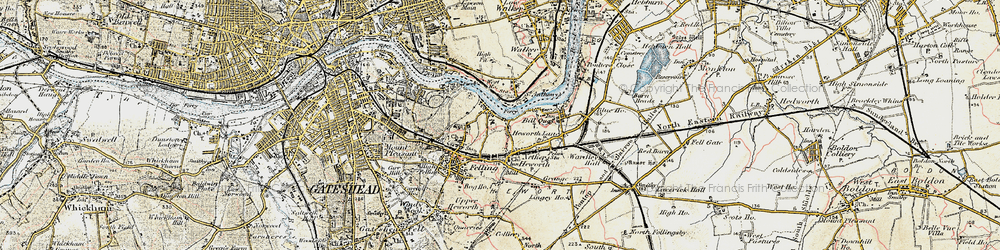 Old map of Pelaw in 1901-1904