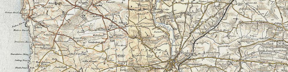 Old map of Pelcomb Bridge in 1901-1912