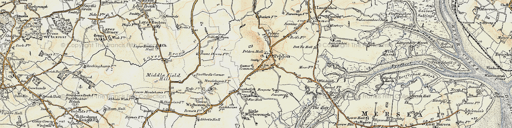 Old map of Peldon in 1898-1899