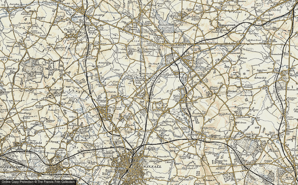 Old Map of Pelsall, 1902 in 1902