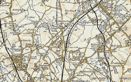 Old map of Pelsall in 1902