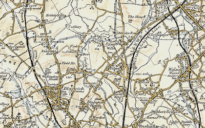 Old map of Pelsall Wood in 1902