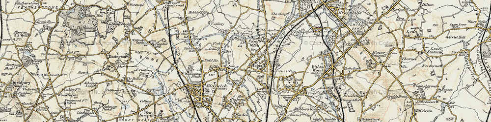 Old map of Pelsall Wood in 1902