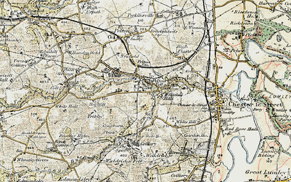 Old map of Pelton Fell in 1901-1904