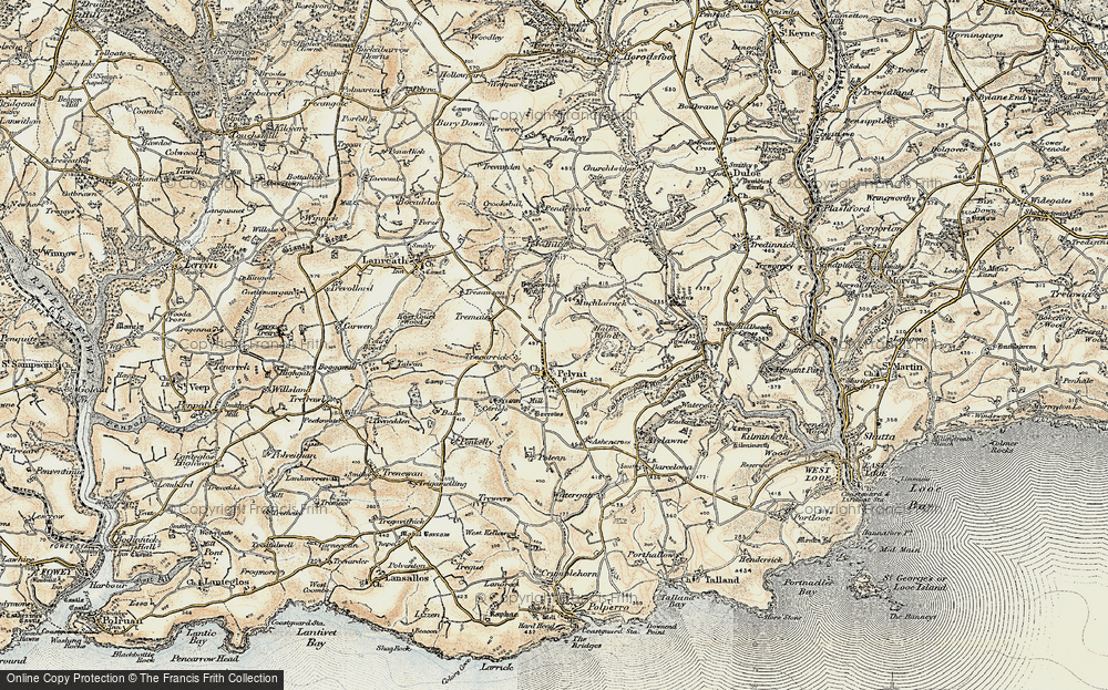 Old Map of Pelynt, 1900 in 1900
