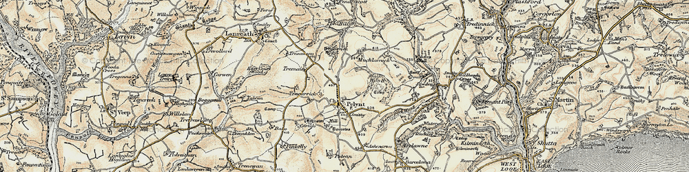 Old map of Pelynt in 1900