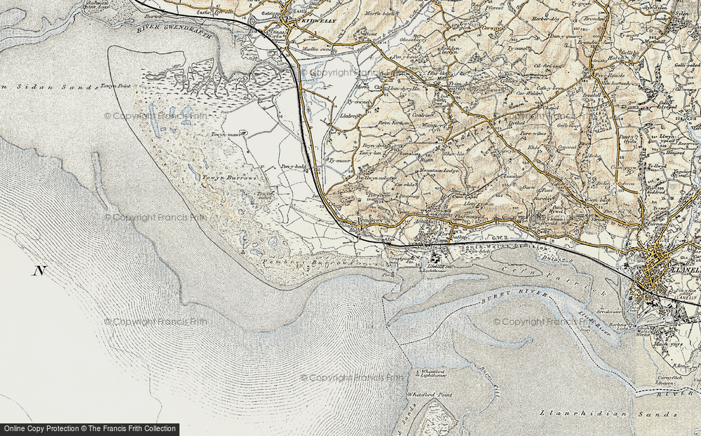 Old Map of Pembrey, 1900-1901 in 1900-1901