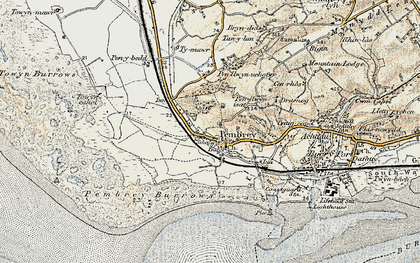 Old map of Pembrey in 1900-1901