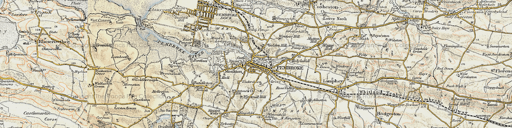 Old map of Pembroke in 1901-1912