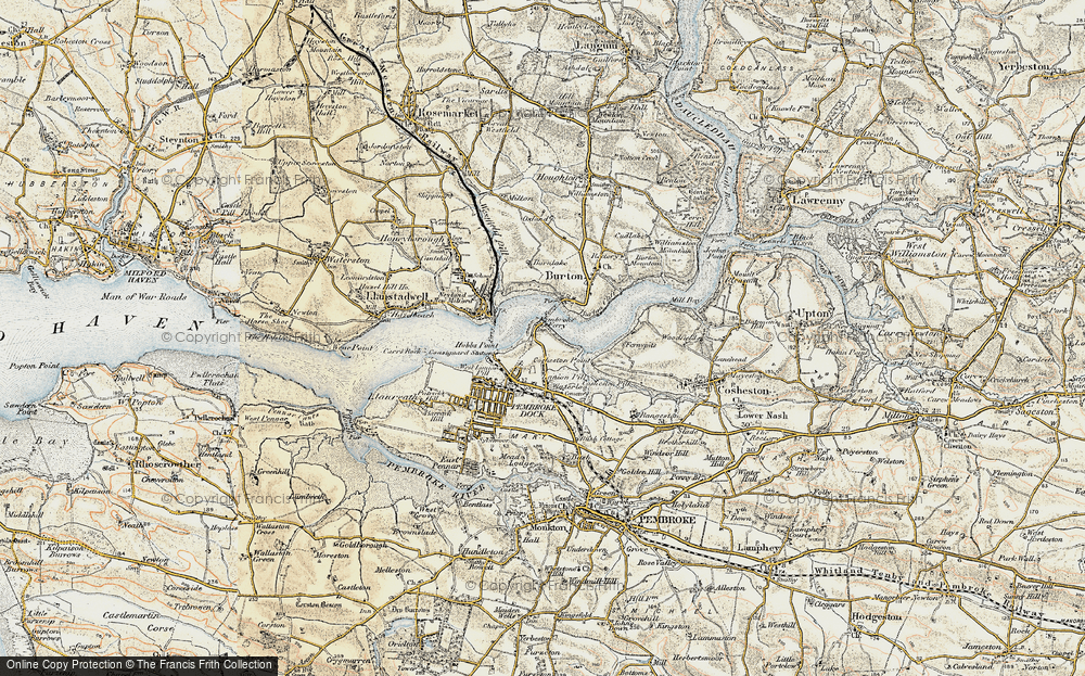 Old Map of Pembroke Ferry, 1901-1912 in 1901-1912