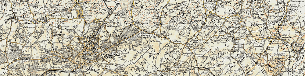 Old map of Pembury in 1897-1898