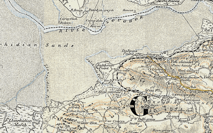 Old map of Pen-caer-fenny in 1900-1901