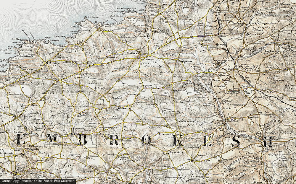 Old Map of Pen-Lan-mabws, 0-1912 in 0-1912