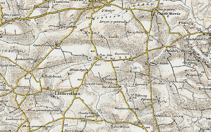 Old map of Blaen-Llyn in 0-1912