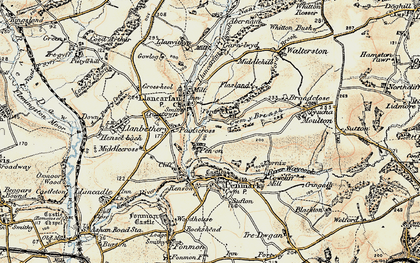 Old map of Pen-onn in 1899-1900