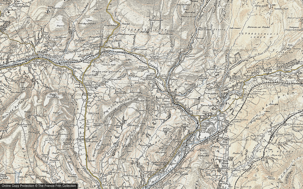 Old Map of Historic Map covering Blaen-nant in 1900-1901