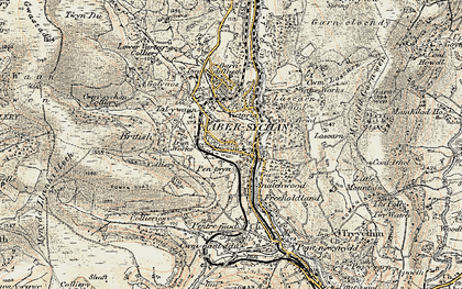 Old map of Pen-twyn in 1899-1900