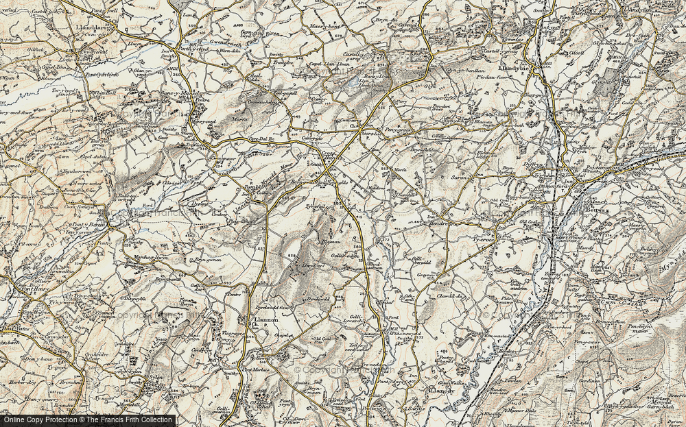 Old Map of Historic Map covering Blaenau in 1900-1901