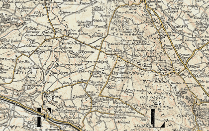 Old map of Pen-Uchar Plwyf in 1902-1903