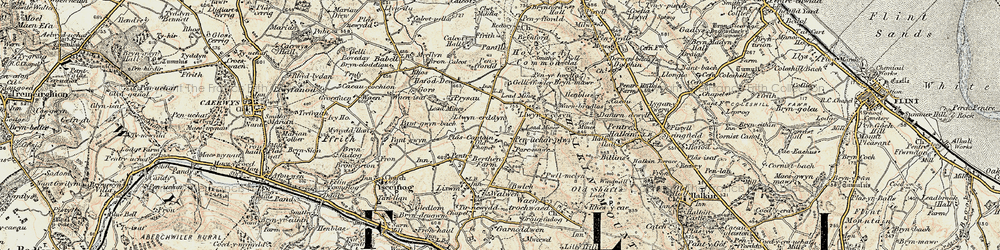 Old map of Pen-Uchar Plwyf in 1902-1903