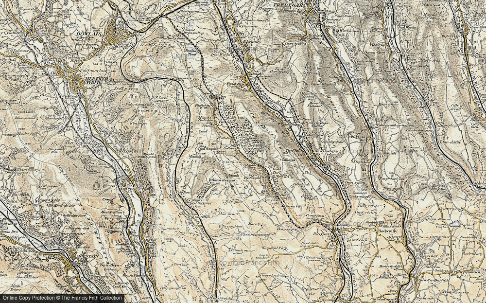 Old Map of Historic Map covering Blaenllwynau in 1899-1900