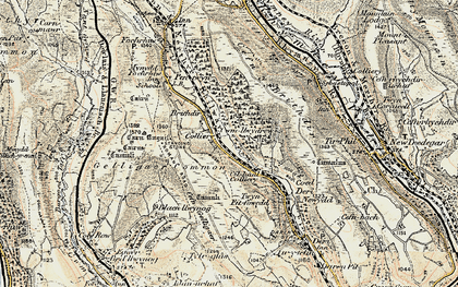 Old map of Twyn y Fidffawydd in 1899-1900