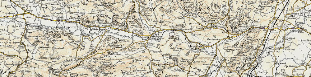Old map of Pen-y-bont Llanerch Emrys in 1902-1903