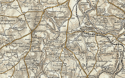 Old map of Pantygrwndy in 1901