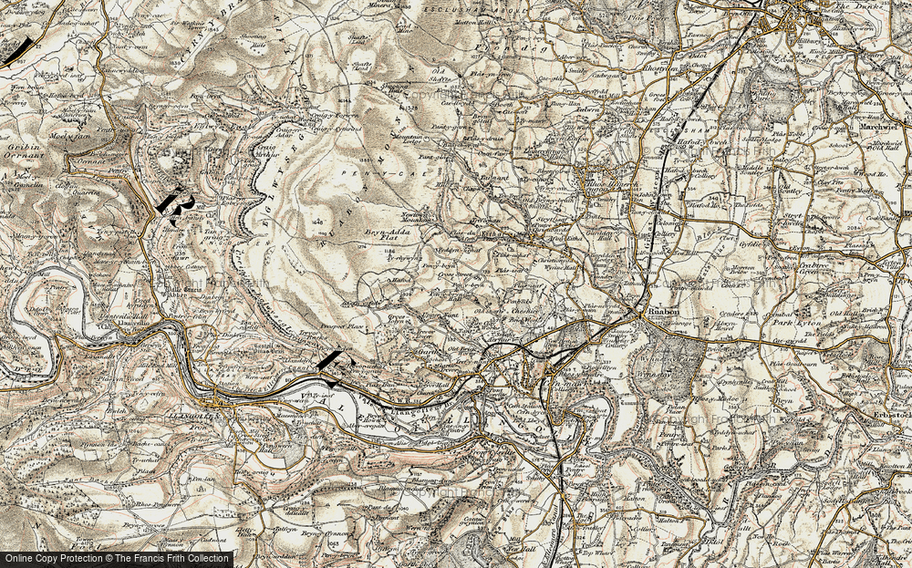 Old Map of Historic Map covering Bryn- Adda in 1902-1903