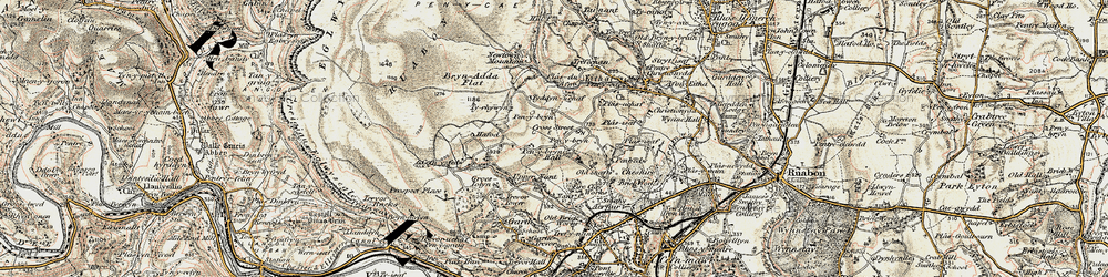 Old map of Bryn- Adda in 1902-1903