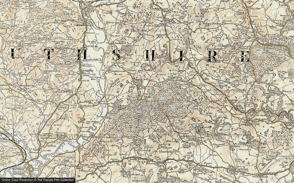 Old Map of Historic Map covering Buckwell in 1899-1900