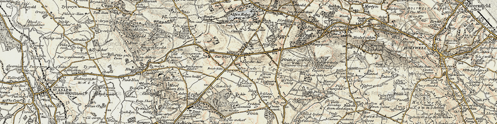 Old map of Rhos in 1902-1903