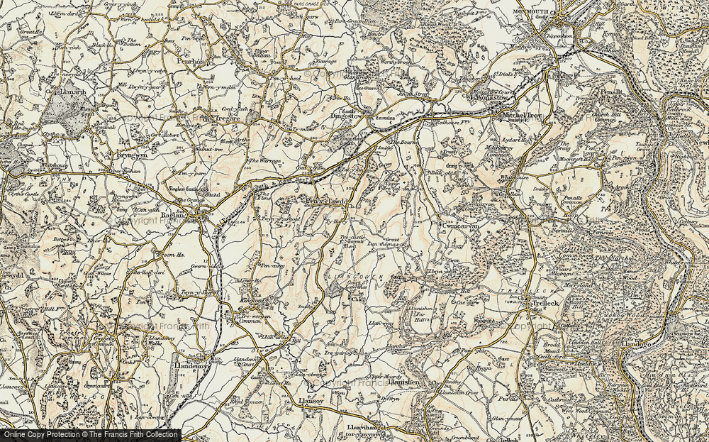 Old Map of Historic Map covering Ty Harry in 1899-1900