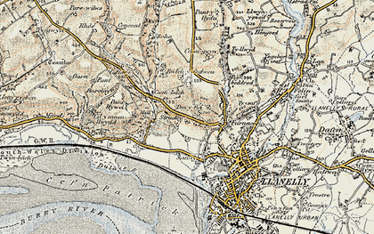 Old map of Stradey Castle in 1900-1901