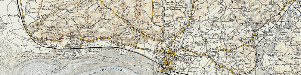 Old map of Stradey Castle in 1900-1901