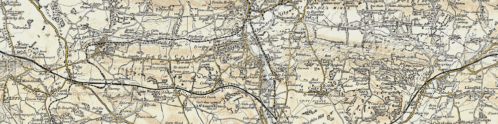 Old map of Pen-y-fai in 1900