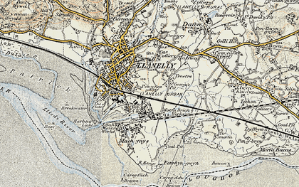 Old map of Pen-y-fan in 1900-1901