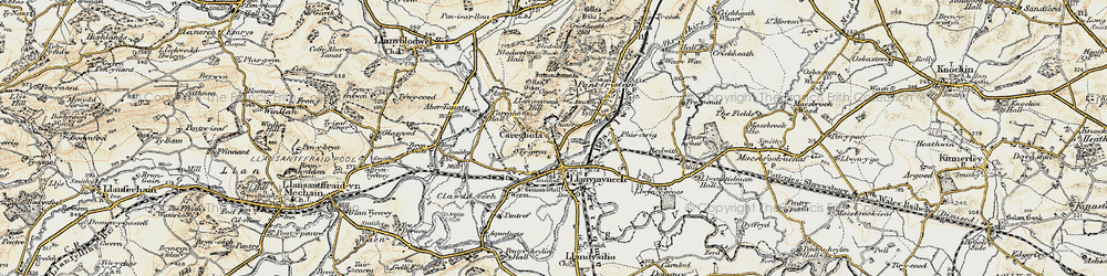 Old map of Pen y Foel in 1902-1903
