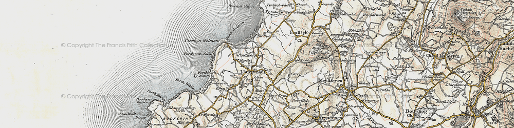 Old map of Bryn Geinach in 1903