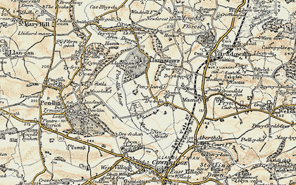 Old map of Pen-y-lan in 1899-1900