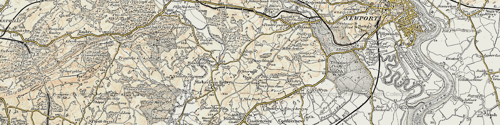 Old map of Pen-y-lan in 1899-1900